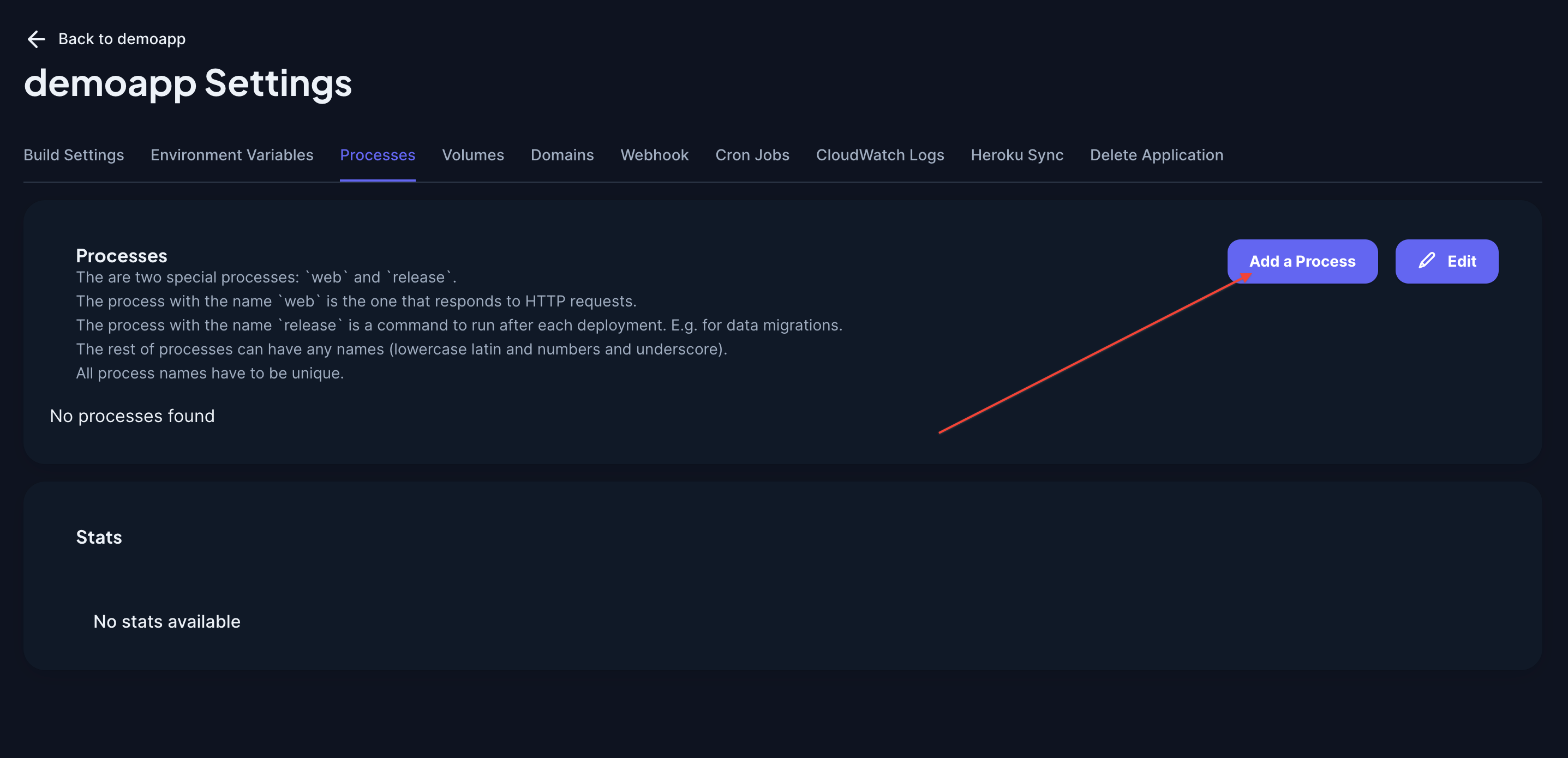 Add a process button